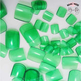 Faux ongles pour les orteils en acrylique avec plusieurs choix de couleurs 10 tailles différentes, et 50 pièces par taille, couleur vert clair.