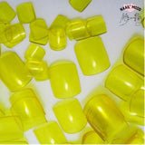Faux ongles pour les orteils en acrylique avec plusieurs choix de couleurs 10 tailles différentes, et 50 pièces par taille, couleur jaune