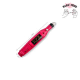 Ponceuse électrique en forme de stylo pour les ongles. Mesure 15,8 cm de longueur et de couleur rose